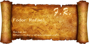 Fodor Rafael névjegykártya
